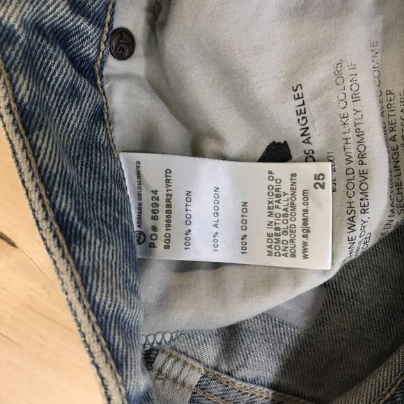 AG-ED ADRIANO GOLDSCHMIED - WOMEN'S 25 -BLUE DENIM 100% COTTON CUFFED HEM PANTS - Picture 8 of 10